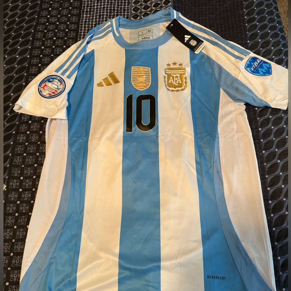 Lionel messi brand new soccer jersey adidas copa america soccer argentina
